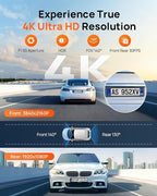70mai 4K Dash Cam Front and Rear, Built in Wi-Fi 6 & GPS Car Camera, Super Night Vision, ADAS, 3'' IPS Screen, 24H Parking Mo