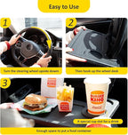 1 Pack Steering Wheel Tray for Ram 1500 2019 2020 2021 2022 2023 2024 2025, Portable Car Desk Food Eating Table Laptop Holder Workstation Black