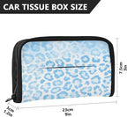 Car Tissue Holder Car Visor Organizer Tissue Box Holder for Car Sun Visor Organizer with Car Vehicle Accessories Essentials Interior for Women Men Leopard Print Sky Blue