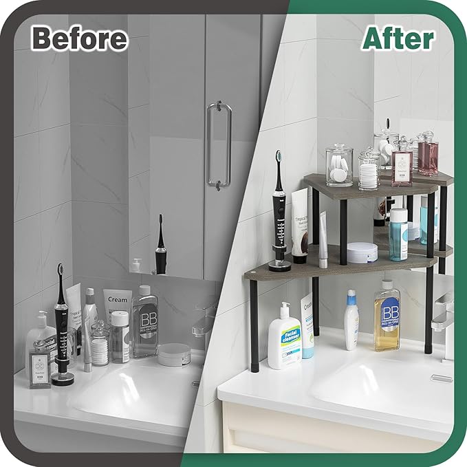 Weenson Bathroom Counter Organizer Over Sink Organizer for Toiletries, Makeup, Kitchen Countertop Organizer Spice Rack for Sa