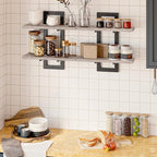 HOOBRO Floating Shelves, 15 Inch Wall Shelf Set of 2, Wall Mounted Storage Shelves 2-Tier, Hanging Bathroom Shelves, for Livi