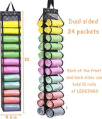 Legging Storage Bag Storage Hanger Can Holds 24 Leggings or Shirts Jeans Compartment Storage Hanger, Foldable Leggings Organi