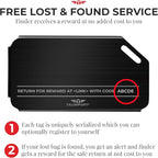 Heavy Duty Metal Luggage Tags for Suitcases| Indestructible Aluminum Travel Tag w/Steel Cable Loop & Smart Lost Bag Recovery,