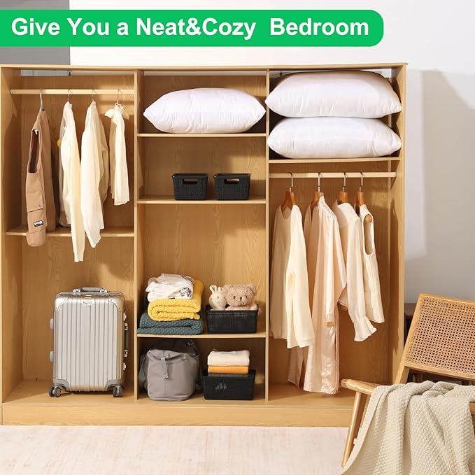 6 Pack Plastic Storage Baskets With Lids,Black Breathable Stackable Storage Bins,Small Storage Containers,for Organizing Stor