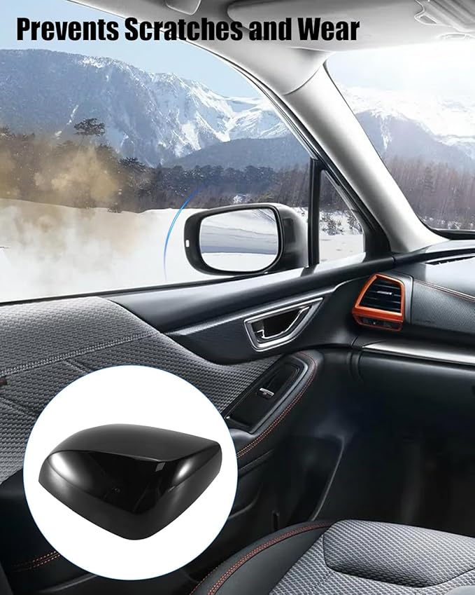 91059AJ210 Rearview Mirror Cover Fit for Subaru Forester 2014-2018 Impreza XV Crosstrek 2012-2014 Replace 91059AJ200 91059FJ000, Mirror Cap Glossy Black Left Drive Side
