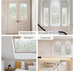 HIDBEA Window Privacy Film, Decorative Staic Cling Frosting Film, Heat Control UV Blocking Non-Adhesive Window Sticker for Home, Cross Pattern,35.4 X 78.7 Inches