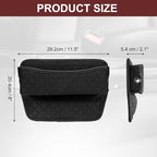 HARFINGTON Car Seat Gap Filler Organizer 11.5 x 8 x 2.1 Inch Leather Universal Car Organizer Storage Box Between Seat and Console for Phone Sunglasses Keys, Black