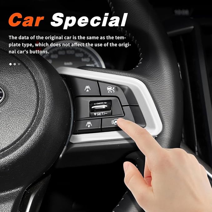 Auovo Steering Wheel Cover Trims for Subaru Crosstreck Outback Legacy Ascent Accessories 2018-2026 Steering Wheel Panel Frame Covers for Subaru Impreza 2017-2026 / Forester 2019-2025 2026 (White)