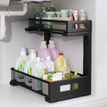 1 Pack-11.4"-16.14"H Under Sink Storage Organizer, Large 2-Tier Elegant Mesh Pull Out Shelf for Kitchen and Bathroom Cabinet 