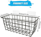 ABuff 6 Pack Metal Wire Storage Baskets Wall Mounted Hanging Wall Basket with Traceless Tape, Hanging Kitchen Organizer Baske
