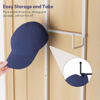 SWTYMIKI Over Door Hat Organizer - Wall Mounted Hat Rack with 6 Hooks and Metal Basket Design, Hanging Baseball Cap Organizer
