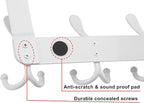 Dseap Over The Door Hook Hanger - Fits 1 3/8" to 1 3/4" Standard Doors | 5 Tri Hooks Heavy Duty Towel/Coat Rack | Door Organi