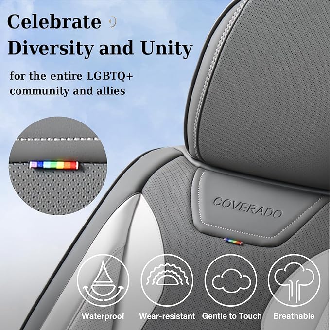 Coverado Car Seat Covers, Front Covers for Cars, Car Seat Cover Front Seats, Automotive Seat Cover, Waterproof, Leather Car S