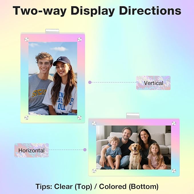 HIIXHC 2Pcs Car Picture Holder, Colored Car Visor Photo Clip, Magnetic Car Sun Visor Picture Holder for 3" Photos, Car Photo Holder, Car Visor Photo Frame for Car Accessories Interior Decor