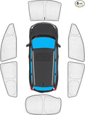 KMF 6pcs Sun Shades for Toyota Prius Hatchback 2016-2022 Accessories (Not for Prius C or V),Full Car Window Covers Sunshade for Windshield Side Rear, UV Block and Privacy Blackout for Camping