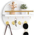 dreampossible Key Holder Wall Mount - 10.2 Inch Decorative Key Rack and Mail Organizer with 8 Key Hooks - Wooden Key Hanger w