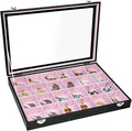 Stratalife Earring Organizer Velvet Jewelry Organizer Box Jewelry Display Storage Tray Ring Case with Clasp for Women 24 Grid