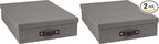 Bigso Oskar Canvas Fiberboard Document Letter Box - File Organizer Box for Important Paperwork - Document Storage with a Lid 