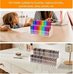 2PCS 96-Slots Pen Display Stand,2-Tier Acrylic Pen Holder for Craft Shows,12mm Beadable Pens Stand Paint Brush Holder Pencil 