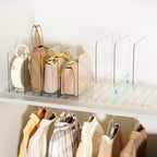 Bag & Purse Organizer for Closet Stackable Acrylic Shelf Dividers for Closet Organization, Clear Handbag Purse Storage Organi