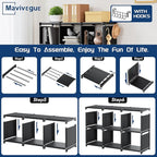 Mavivegue Bookshelf,15 Cube Storage Organizer,Book Shelf Organizer,Tall Bookcase Shelf,Book Cases/Shelves,Black Cube Shelf,Cu