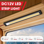 12V LED Light, Enclosed Trailer Light, 12 Volt Lights, 12v LED Strip for RV Interior, Strip Lights for Trailer, Cargo, Truck, Van, Shed, RV(2Pack, 4000K, Black)