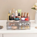 ZHIAI stackable storage drawer, transparent cosmetics storage box, cosmetics and beauty products storage organizer, suitable 