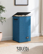SOLEDI Laundry Hamper with Lid 90L Large & Tall Collapsible Laundry Basket, Clothes Hamper with Bag Removable Easy to Carry, 