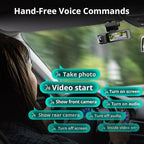 BOTSLAB 4K 3 Channel Dash Cam Front and Rear/Inside, 360°Dash Camera with 3.18" Touch Screen, Night Vision Dashcam, Voice Con