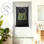 KEEPJOY XL Black Door Hanging Laundry Hamper, 36.5" x 22.5" Large Capacity Hanging Hamper Bag with Large opening and Strong H