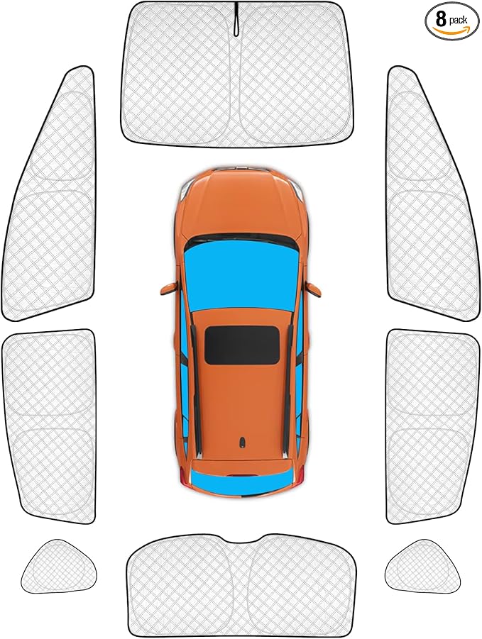 KMF 8pcs Thicken Sun Shades Custom Fit for Subaru Crosstrek 2013-2017 Accessories, Full Window Privacy Car Window Covers Sunshade for Windshield Side Rear, UV Block and Blackout for Camping Outdoor