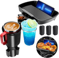 Aucurwen Cup Holder Tray for Car, 360° Rotating Car Tray, Car Food Table Tray for Eating with Solid Base & Phone Slot, Car Cup Holder Expander for Road Trip Essentials for Adults, ATCT-8