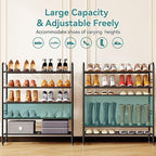 SUFAUY 33" Wide Shoe Rack, 5-Tier Shoe Storage Rack for 24-30 Pairs of Shoes, Shoe Organizer for Entryway, Stackable, Heavy D