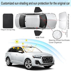 3PCS Car Window Shades Front Windshield Sun Shade Foldable Window Shade Custom Fit for Audi Q7 SUV 2016-2026 Accessories Car Shades for Front Windows Anti-UV Rays Block Heat