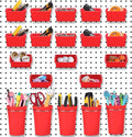 Yookeer 20 Pcs Pegboard Bins and Cups with Hooks and Loops Peg Assortment Organizer Accessories Various Tool Organizer Pegboa