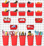 Yookeer 20 Pcs Pegboard Bins and Cups with Hooks and Loops Peg Assortment Organizer Accessories Various Tool Organizer Pegboa