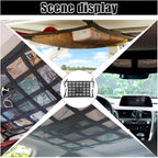 Car Ceiling Cargo Net Pocket, 30" x 21.2", Droop Less Car Storage Organizer, Strengthen Load Bearing Double Layer Mesh Organizer, SUV, Trucks, Camping, Road Trip Essentials