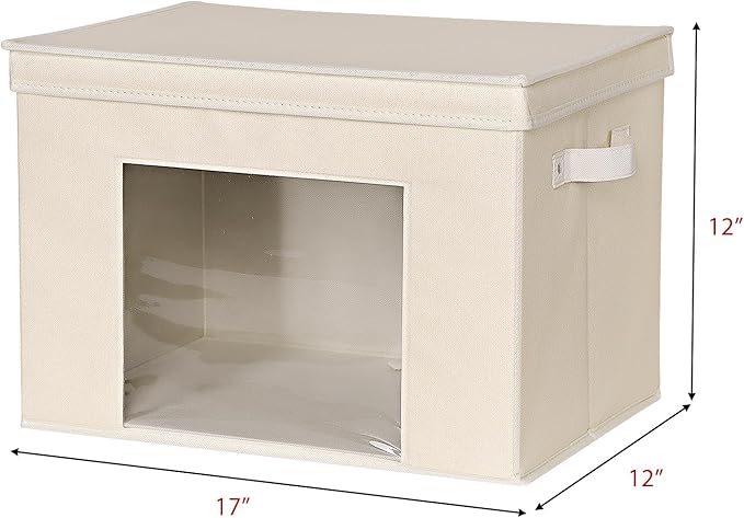 Univivi Foldable Fabric Storage Boxes Large Storage Bins with Lids [4-Pack] Collapsible Storage Cubes Organizer Containers Or