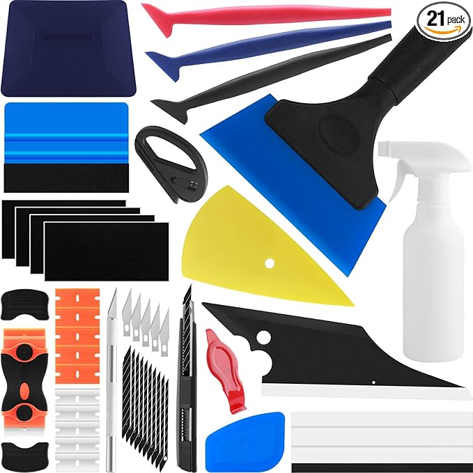 Arayker Car Window Tint Installation Tools Kit Window Film Tinting Kit Vehicle Glass Protective Film Installation Kit with 300ml Adjustable Spray Bottle for Car Tints, Window Film