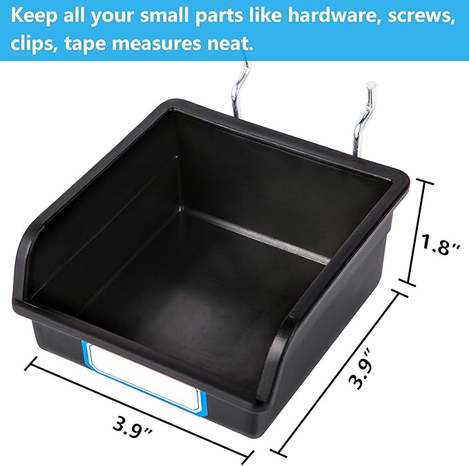 FRIMOONY Pegboard Hooks, with Bins, Peg Locks, for Organizing Various Tools, 131 PCS, 60 of Which are Locks