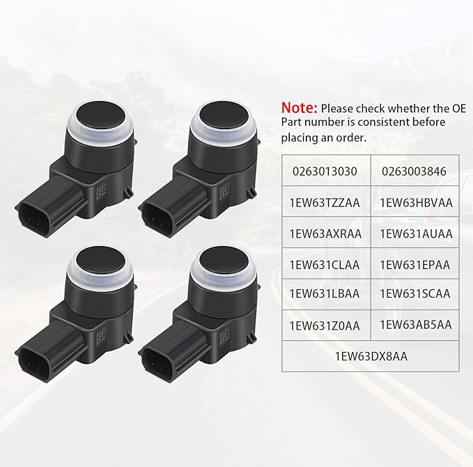 4 PCS PDC Parking Assist Sensor - Compatible with Dodge Journey, Durango, Ram 1500 2500 3500, Jeep Commander, Liberty, Grand 