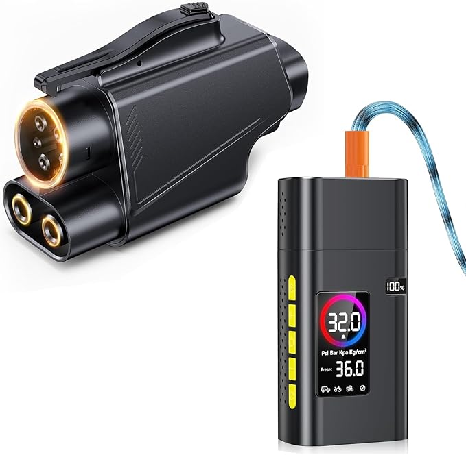 180psi Tire Inflator Portable Air Compressor,26000mah Air Pump For Car Tires,5x Fast Bicycle Pump With Digital Lcd Pressure Gauge/Led Light/Power Bank, Bike, Motorcycle(Blue）