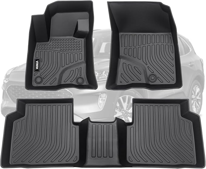 VIWIK Ford Escape Floor Mats for 2025-2020 Not Hybrid - Custom Fit, All Weather Protection, TPE, 3D Scanning Design, Non-Slip, Odorless, Waterproof, Easy to Clean, Full Coverage