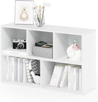 Furinno LUDER Book Shelf, 5-Cube Bookshelf, Reversible Bookcase, 9.4 x 19.5 x 31.5, Easy Assembly, for Living Room, Bedroom, 