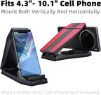 Dashboard Phone Mount Holder for Garmin Nuvi Tomtom Magellan Navigation iPhone iPad Galaxy Yoga Android Tablet PC Fits 4.3"-10.1" GPS & Smartphone Anti-Skid Friction Clamp Mount (Red)