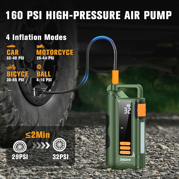 Jump Starter with Air Compressor,5000A Car Battery Jumper Starter, 16000mAh Battery Jumper Starter Portable for 10L