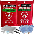 Protect Life Saving Emergency Fire Blankets 2 Pack - 40"x40", Fiberglass Fire Blanket for Home & Kitchen - Fire Suppression o
