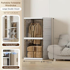 SunSettler Collapsible Wardrobe Closet, Large Collapsible Plastic Wardrobe with Wheels, Foldable Clothes Storage Cabinet (2 L