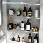 4 Packs Acrylic Medicine Shelves 13 Inches Medicine Cabinet Replacement Shelves Holders for Living Room Bathroom Kitchen,Wall