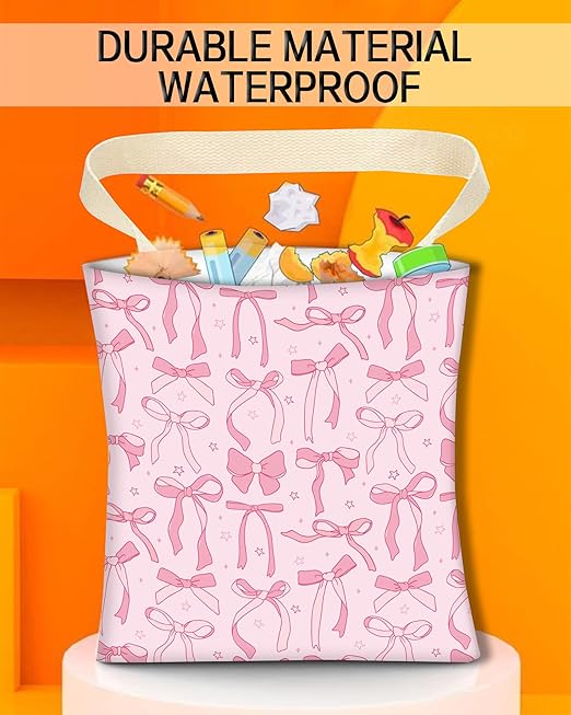 Car Trash Can, Durable Hanging Car Trash Garbage Bag, Cute Automotive Garbage Cans Organizer, Cute Pink Bow Star